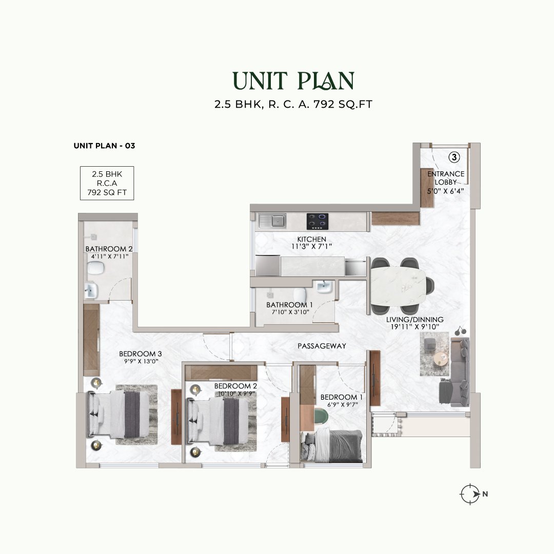 2.5 BHK Unit Plan